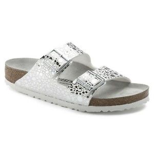 Birkenstock Arizona Birko Flor Silver Dots Sandals